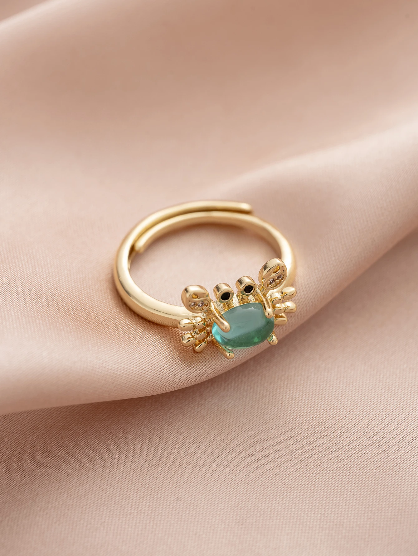 Exquisite Mini Cute Crab Adjustable Personalized Ring Women's Party Holiday Gift Jewelry Accessories thumbnail 5