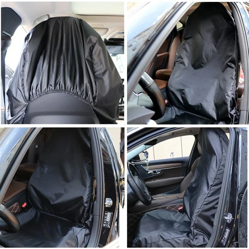 Universal Black Car Seat Cover Repair Waterproof Antifouling Dust Proof Cargo Boot Mat with Steering Wheel Protective Cover thumbnail 2