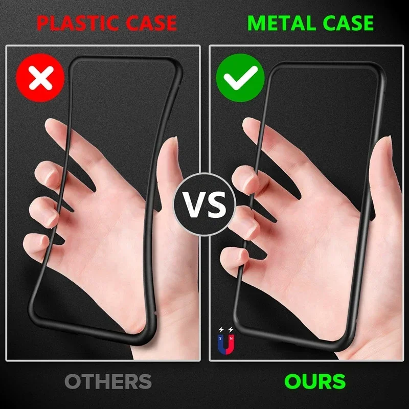 Magnetic tempered glass privacy metal case for iPhone 16 15 14 13 12 XR 11 pro Max 7 8 plus 360 magnet antispy protective cover thumbnail 2