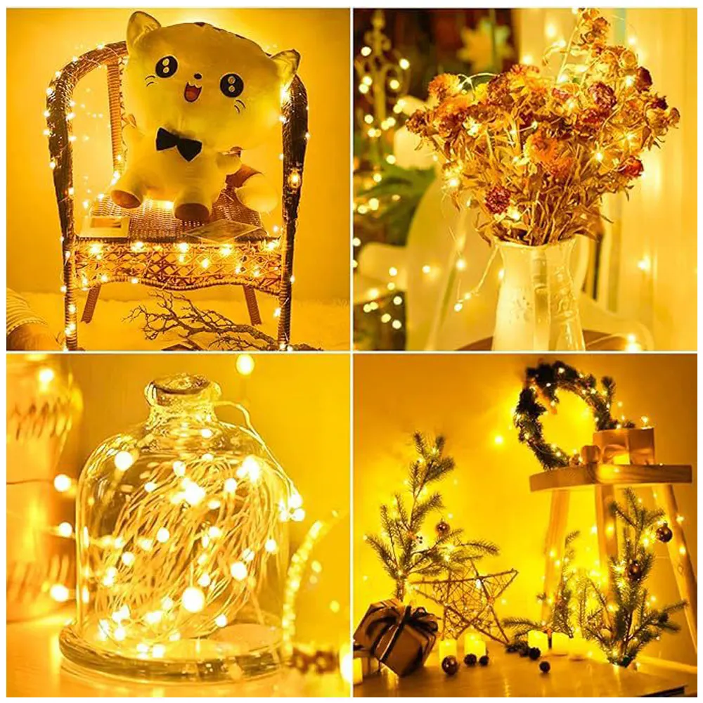 LED Copper Wire Fairy Lights DIY Wedding Party Christmas Decoration Garland Waterproof Low Voltage Battery Powered String Lights thumbnail 3