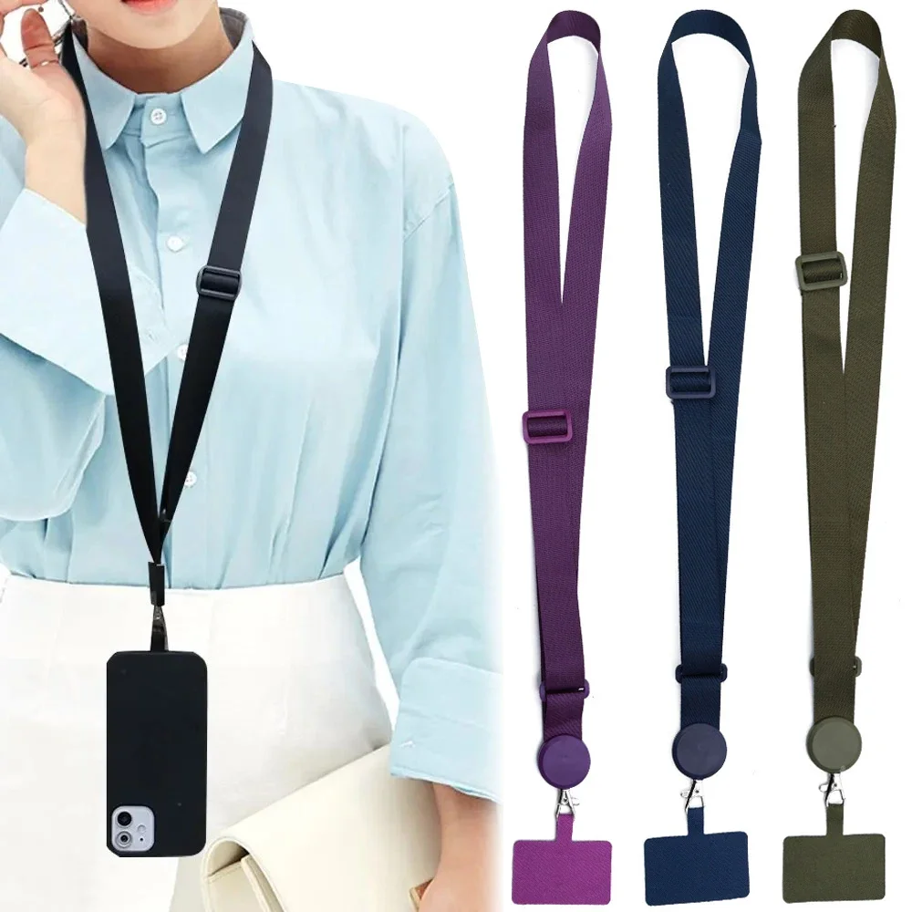 Universal Adjustable Neck Straps Multifunctional Crossbody Phone Lanyard with Tether Tab Anti-lost Anti-fall Hanging Cord Clips