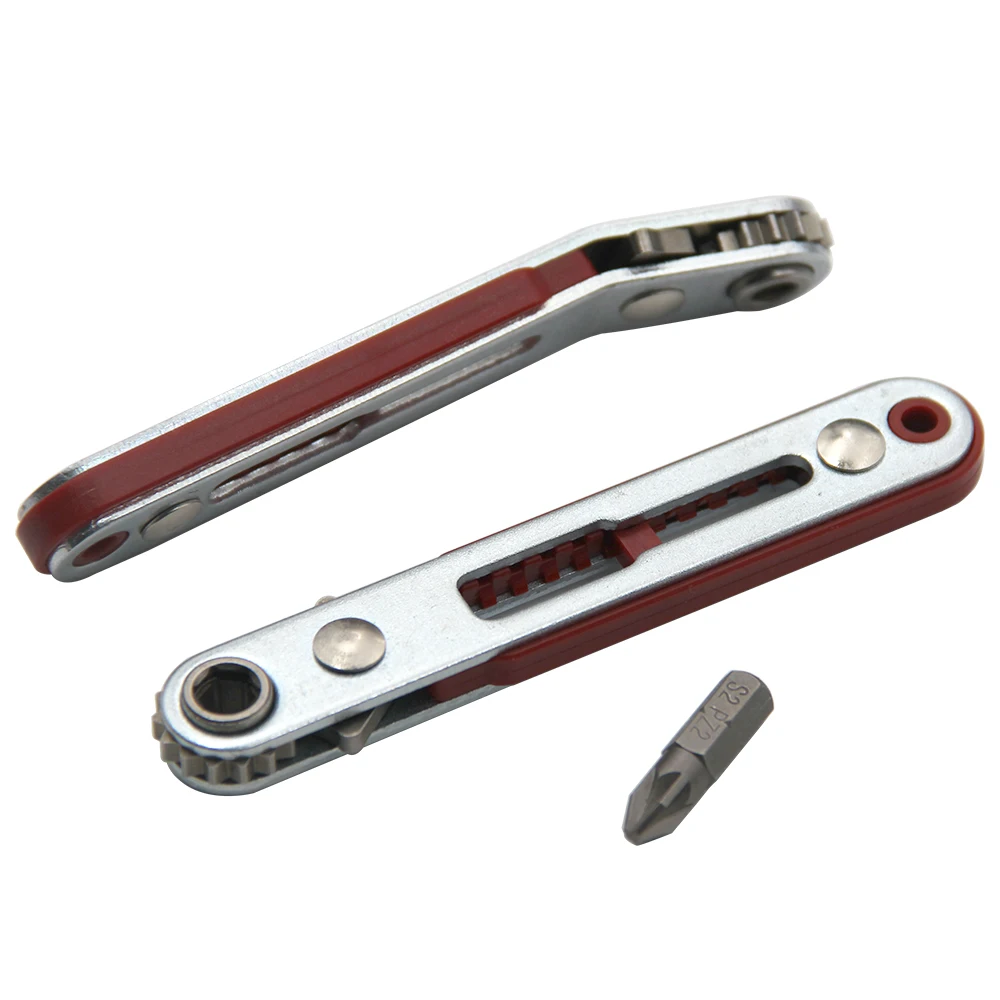 Multi-functional Two-way Forward and Reverse Ratchet Screwdriver Elbow Flat Head Wrench Driver Cross Slotted Screwdriver Tool thumbnail 3