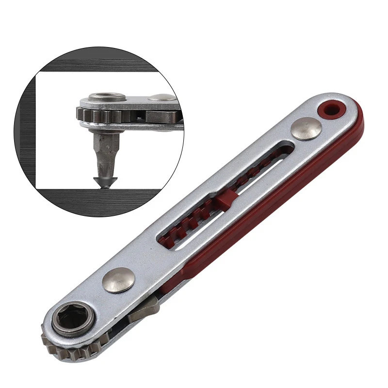 Multi-functional Two-way Forward and Reverse Ratchet Screwdriver Elbow Flat Head Wrench Driver Cross Slotted Screwdriver Tool thumbnail 4