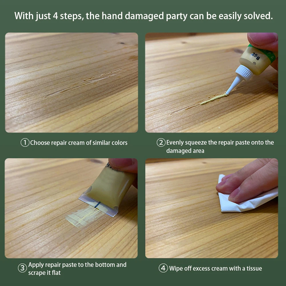 12 Colors Wood Paint Repair Paste,DIY Cabinet Floor Wardrobe Scratches Holes Refinishing Paste,Wooden Furnitures Scratch Filler thumbnail 5