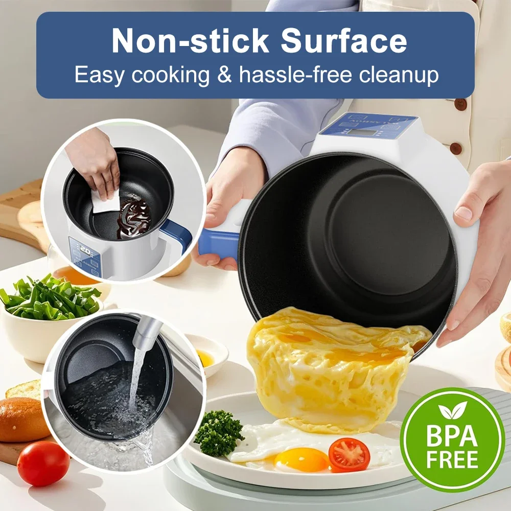Mini Electric Rice Cooker Double Layer Multi Cooker Non-Stick Smart Single MultiCooker Steamed Rice Pot for Home Electric Cooker thumbnail 5