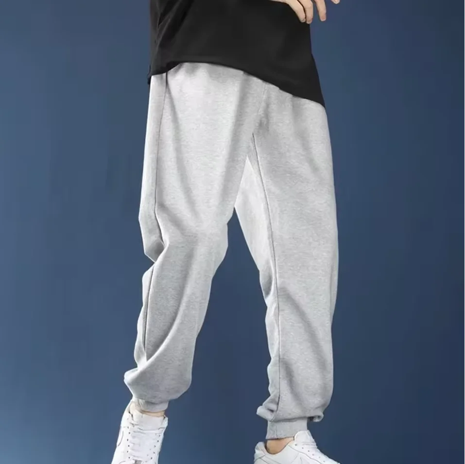 Men's Casual Sweatpants Fleece Sports Pants Unisex Fashion Solid Loose Trousers Streetwear Autumn Winter Jogging Fitness Pants thumbnail 4