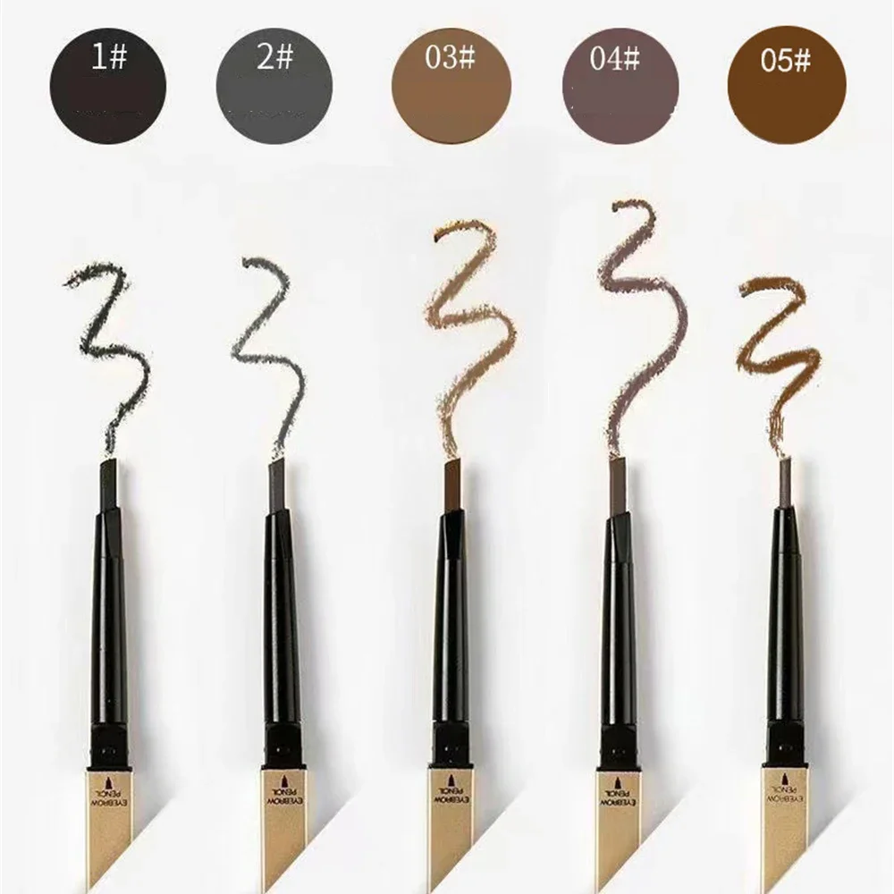 5 Colors With Brush Double Head Eyebrow Pencil Waterproof Smooth Eyebrow Stick Sweatproof Eyebrow Gel Tattoo Pencil Cosmetics thumbnail 3