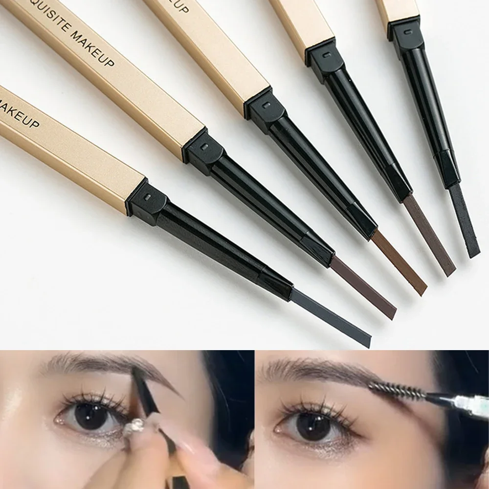 5 Colors With Brush Double Head Eyebrow Pencil Waterproof Smooth Eyebrow Stick Sweatproof Eyebrow Gel Tattoo Pencil Cosmetics thumbnail 6