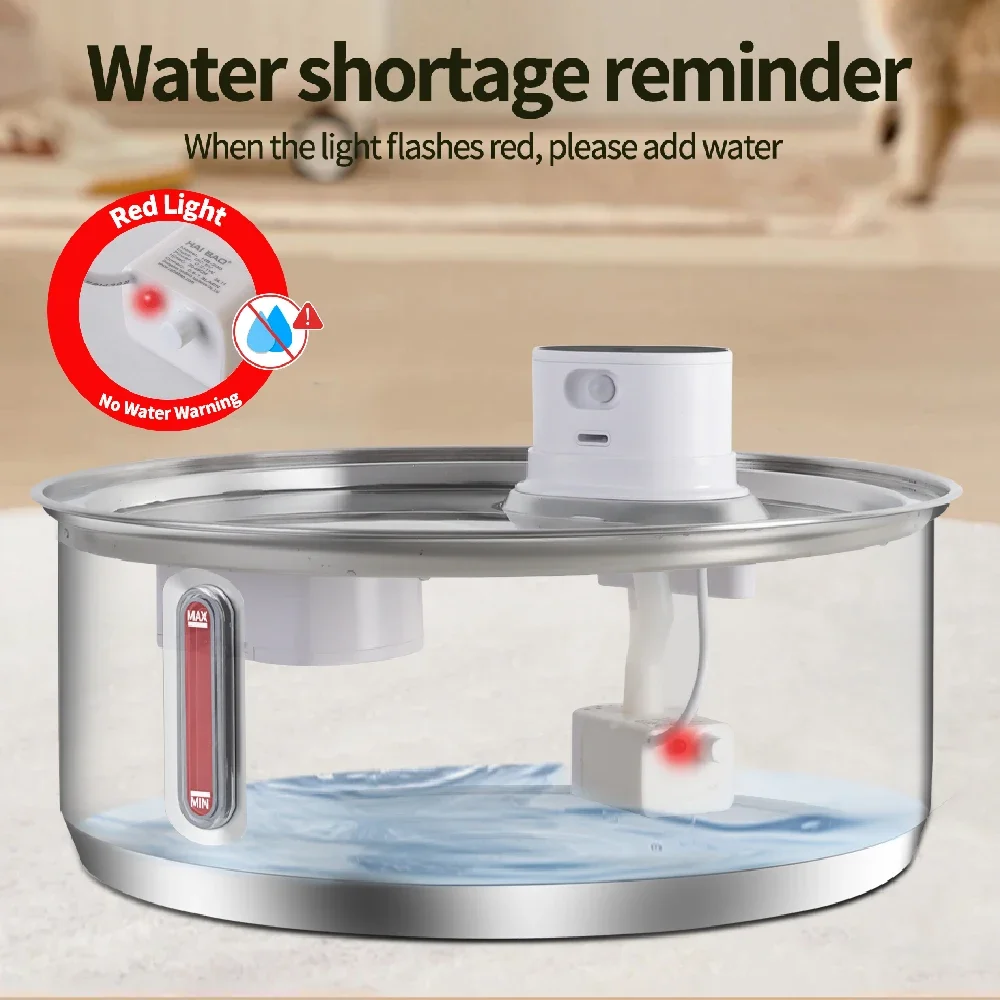Petavista 8L Automatic Stainless Steel Dog Water Fountain 5000mAh Wireless Pet Drinker Battery & Sensor 2 in 1 Dispenser for Dog thumbnail 4