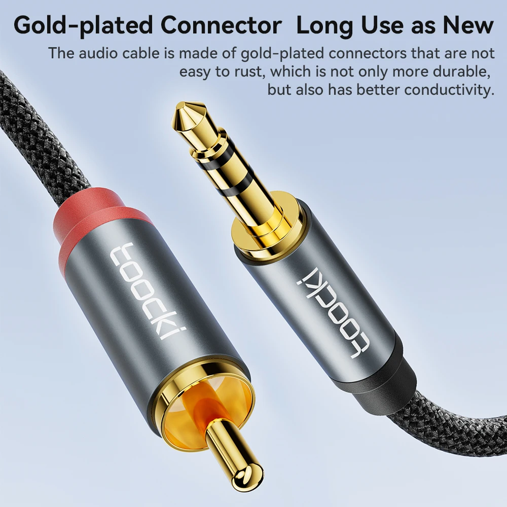 Toocki Audio Cable RCA To 3.5 mm Jack Aux Cable Hifi Jack 3.5mm To 2RCA Splitter Cable For TV PC Amplifiers DVD Speaker Wire RCA thumbnail 6
