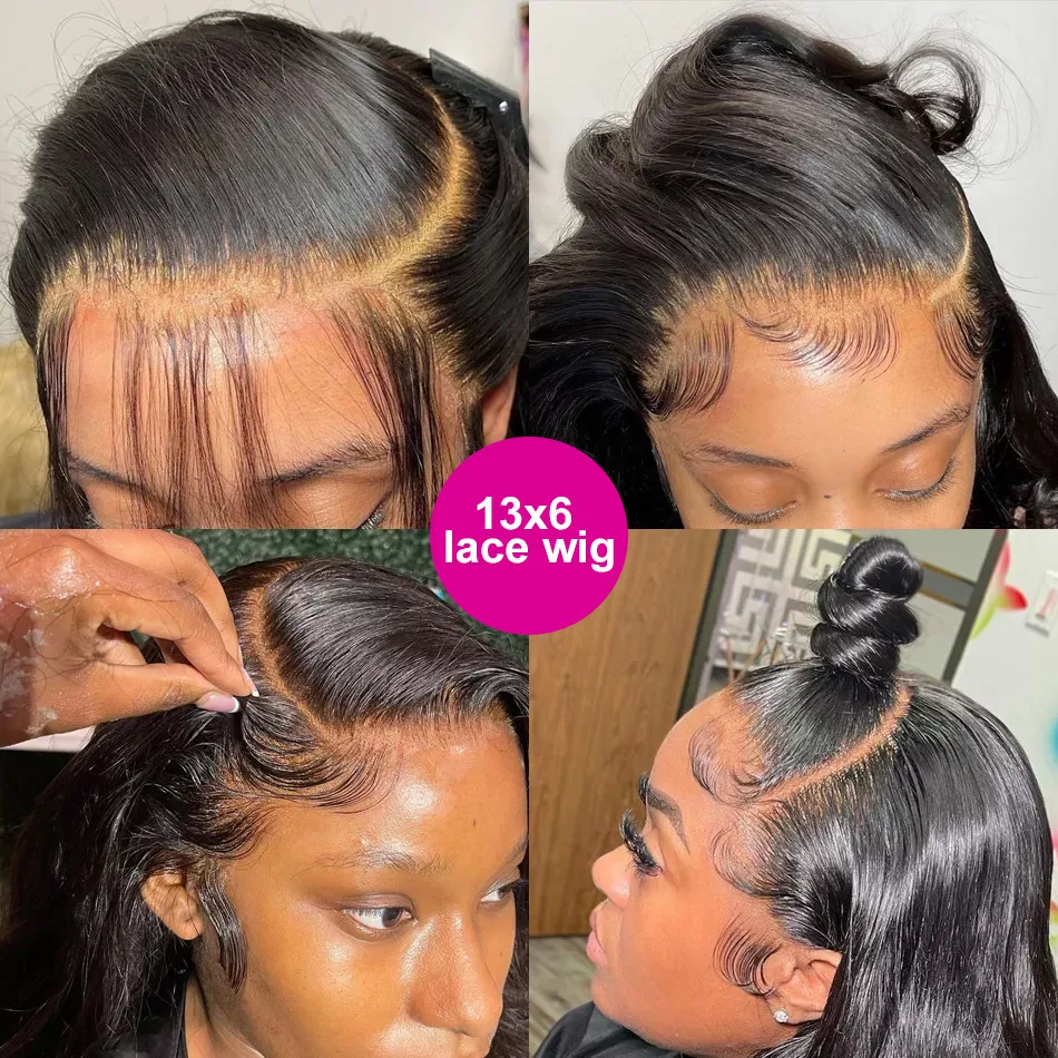 30 40 42 Inch 13x4 13x6 HD Transparent Bone Straight Lace Front Wig 200 Density Brazilian Lace Frontal Wigs Human Hair For Women thumbnail 4
