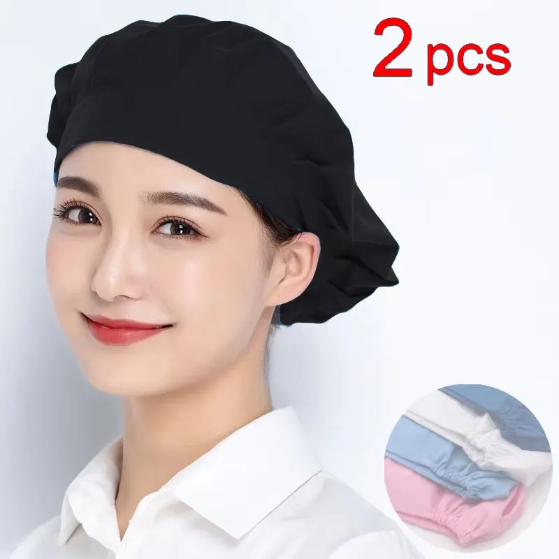 Bakery Baking Workshop Work Hat Canteen Catering Bundled Hair Dust proof Work Headband Chef Cap Food Service Cook Hat thumbnail 2
