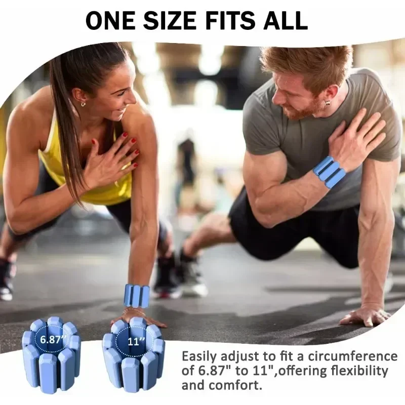 Silicone Wristband Wearable Ankle&Wrist Weights bracelet Adjustable Arm&Leg Weighted Bracelet for Fitness, Running, Gym Training thumbnail 5