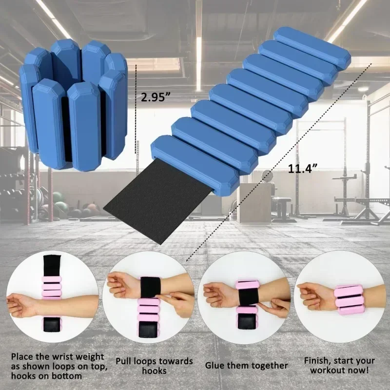 Silicone Wristband Wearable Ankle&Wrist Weights bracelet Adjustable Arm&Leg Weighted Bracelet for Fitness, Running, Gym Training thumbnail 6