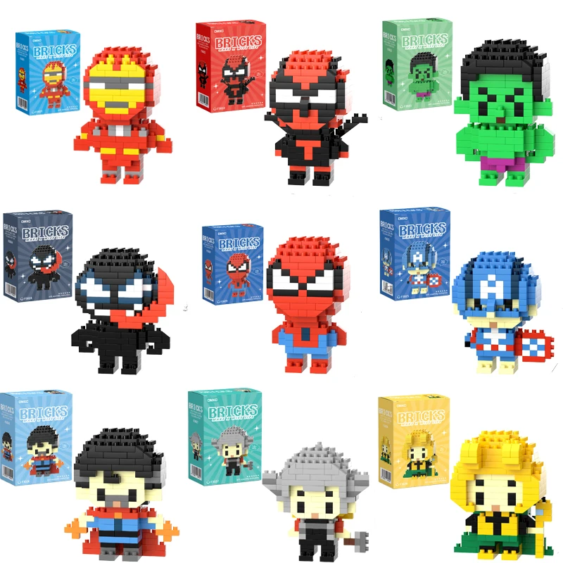 Marvel Spider Man Building Block Deadpool&Venom Iron Man figure Marvel Legends Cartoon Character Model Toys for Children Gifts thumbnail 6