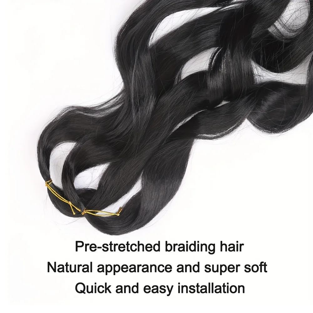 French Curls Braiding Hair Synthetic Hair Spiral Curls Braids Hair Pre Stretched Loose Wave Braiding Hair Extensions For Women thumbnail 4