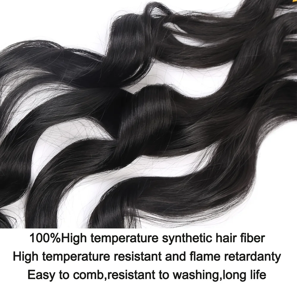French Curls Braiding Hair Synthetic Hair Spiral Curls Braids Hair Pre Stretched Loose Wave Braiding Hair Extensions For Women thumbnail 5