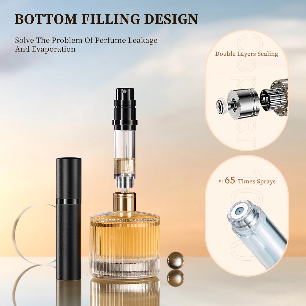 Louischanzl 5ml Mini Bottom Filling Perfume Spray Dispenser Bottles Cosmetic Refillable Spray Atomizer Portable Liquid Container thumbnail 2