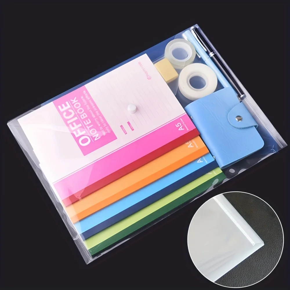 20pcs Transparent Waterproof Reusable Envelope Folder with Buttons, A4 Size, Thickened Plastic Material for School Office Suppli thumbnail 5