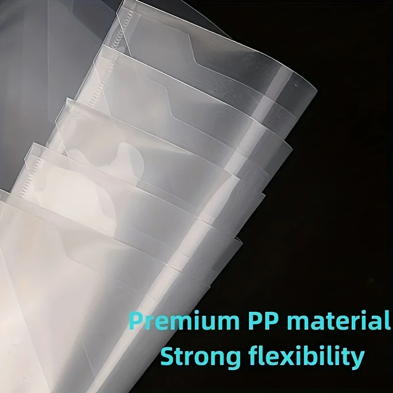 20pcs Transparent Waterproof Reusable Envelope Folder with Buttons, A4 Size, Thickened Plastic Material for School Office Suppli thumbnail 4