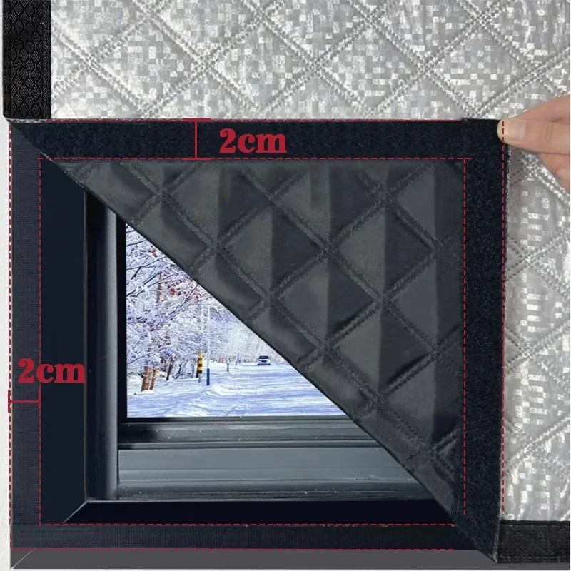 Whole piece window windproof, warm, sealed, winter leak proof, waterproof, bedroom thickened，non perforated, cold proof curtains thumbnail 3