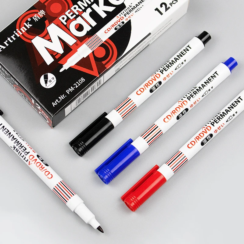 3Pcs Oil-Based Markers Pen Quick-Drying Non-Erasable for CD Glass Courier Box Metal Graffiti Painting thumbnail 2