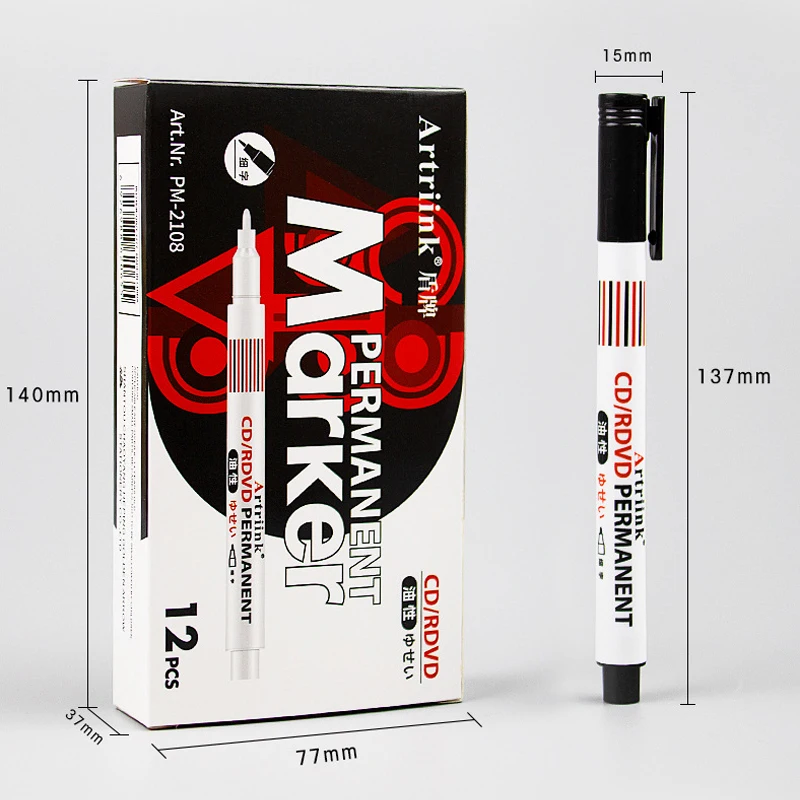 3Pcs Oil-Based Markers Pen Quick-Drying Non-Erasable for CD Glass Courier Box Metal Graffiti Painting thumbnail 6