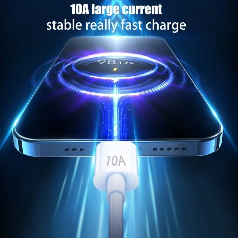 3/1PCS Quick Charging Cable 120W 10A USB A To Type C Fast Charger High-speed Data Transfer Wire Cords for Samsung Xiaomi Huawei thumbnail 6