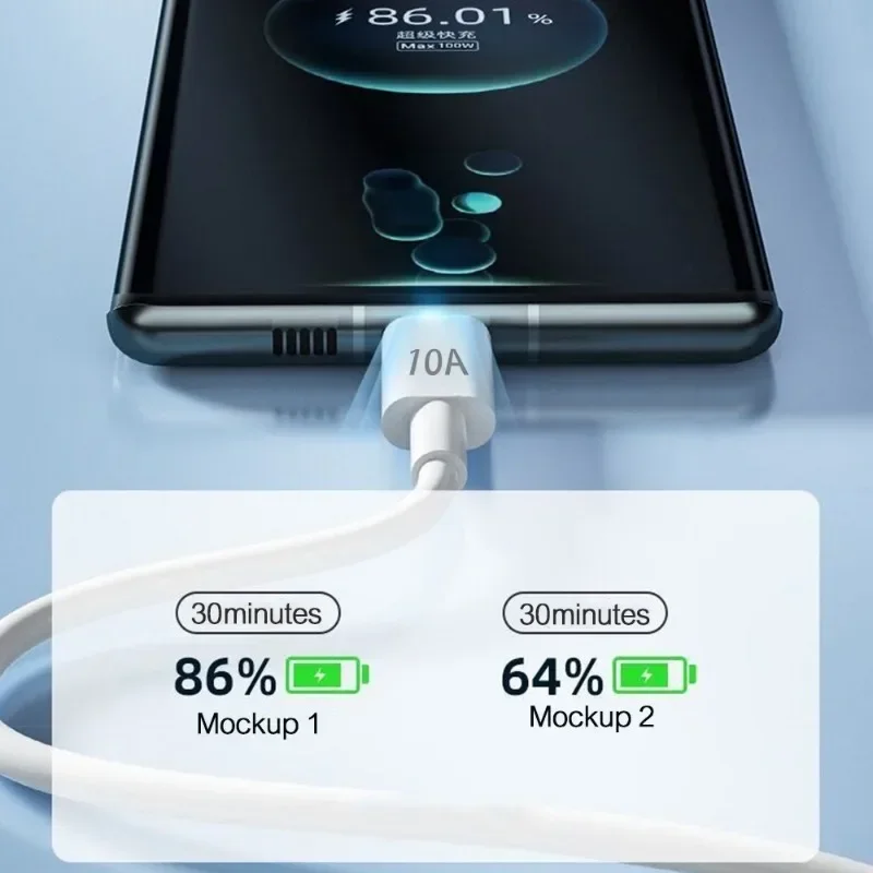 3/1PCS Quick Charging Cable 120W 10A USB A To Type C Fast Charger High-speed Data Transfer Wire Cords for Samsung Xiaomi Huawei thumbnail 5