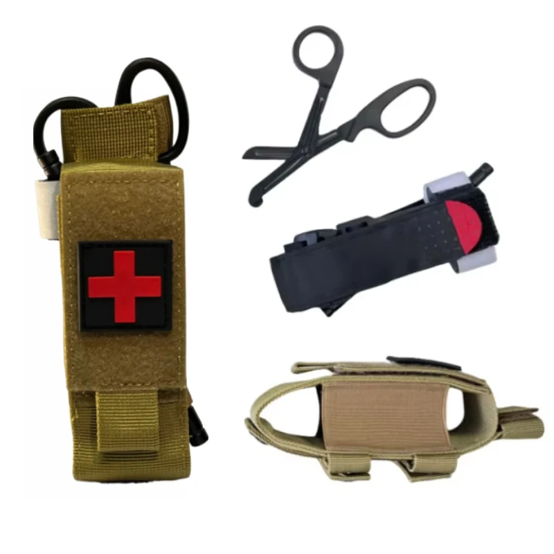 Tactical Cat First Aid Nylon Tourniquet Pouch Single Pistol Mag Bag Case Outdoor Hunting Knife Holster Medical Scissor Packs