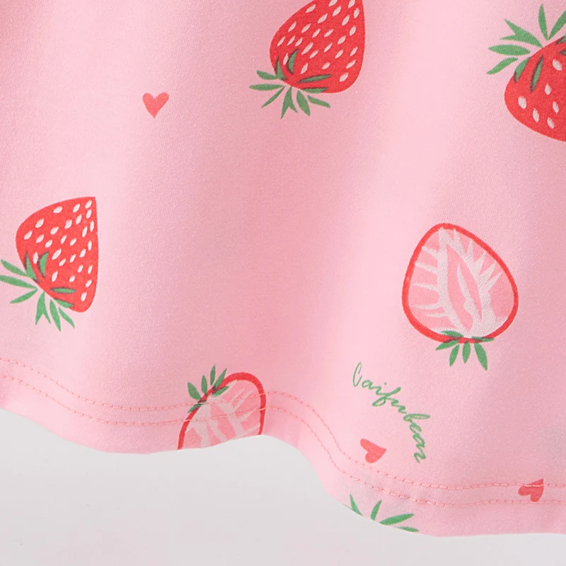 1/2 Pcs Children's Sweet And Lovely Dress Girl Casual And Comfortable Joker Round Neck Knee Skirt Sister Princess Home Dress thumbnail 6