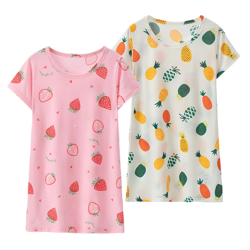 1/2 Pcs Children's Sweet And Lovely Dress Girl Casual And Comfortable Joker Round Neck Knee Skirt Sister Princess Home Dress thumbnail 2