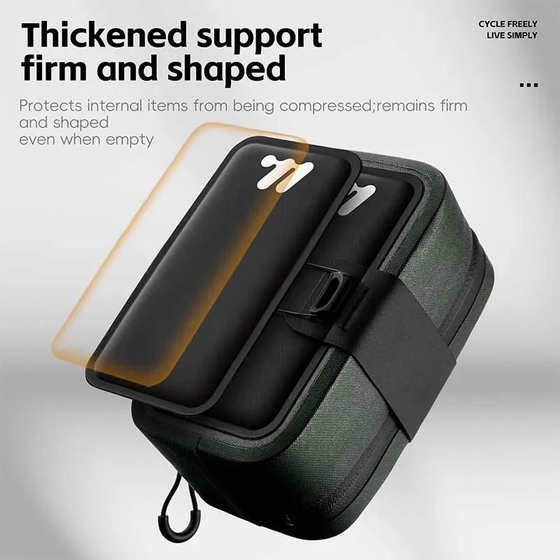 WEST BIKING Bicycle Saddle Bag 600D TPU Seamless Waterproof Wear-Resistant Rotating Lacing Buckle Mini Saddlebag Bike Accessory thumbnail 4