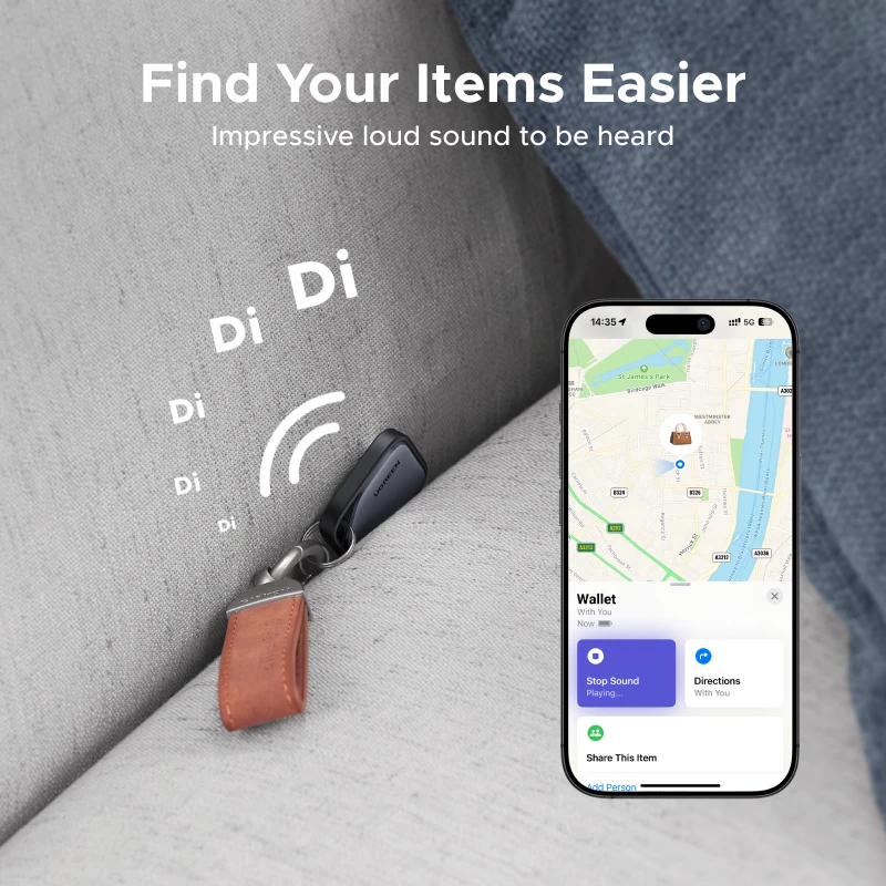 UGREEN Smart Bluetooth Tracker, Keys Finder Item Locator SmartTag Up to 2 Year Battery Phone Finder For Apple Find My (only IOS) thumbnail 4