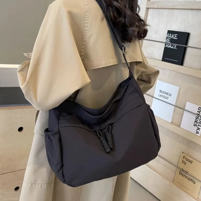 Casual Nylon Hobos Crossbody Bags Solid Zipper Women's Bags 2025 Fashion High Capacity Solid Color Single Shoulder Totes Bag thumbnail 2