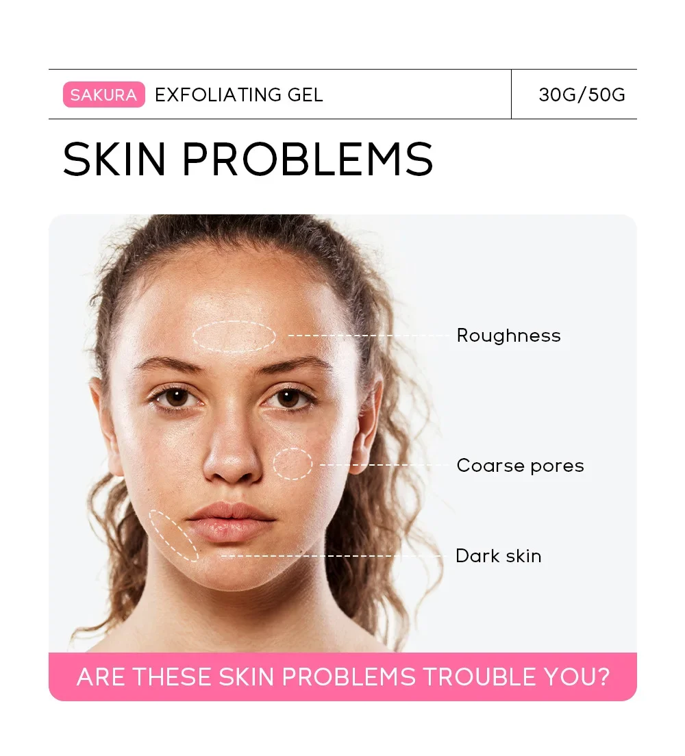 Sakura Exfoliating Peeling Gel Facial Scrub Moisturizing  Nourishing Repair Scrubs Face Cream Beauty Skin Care30g/50g thumbnail 3