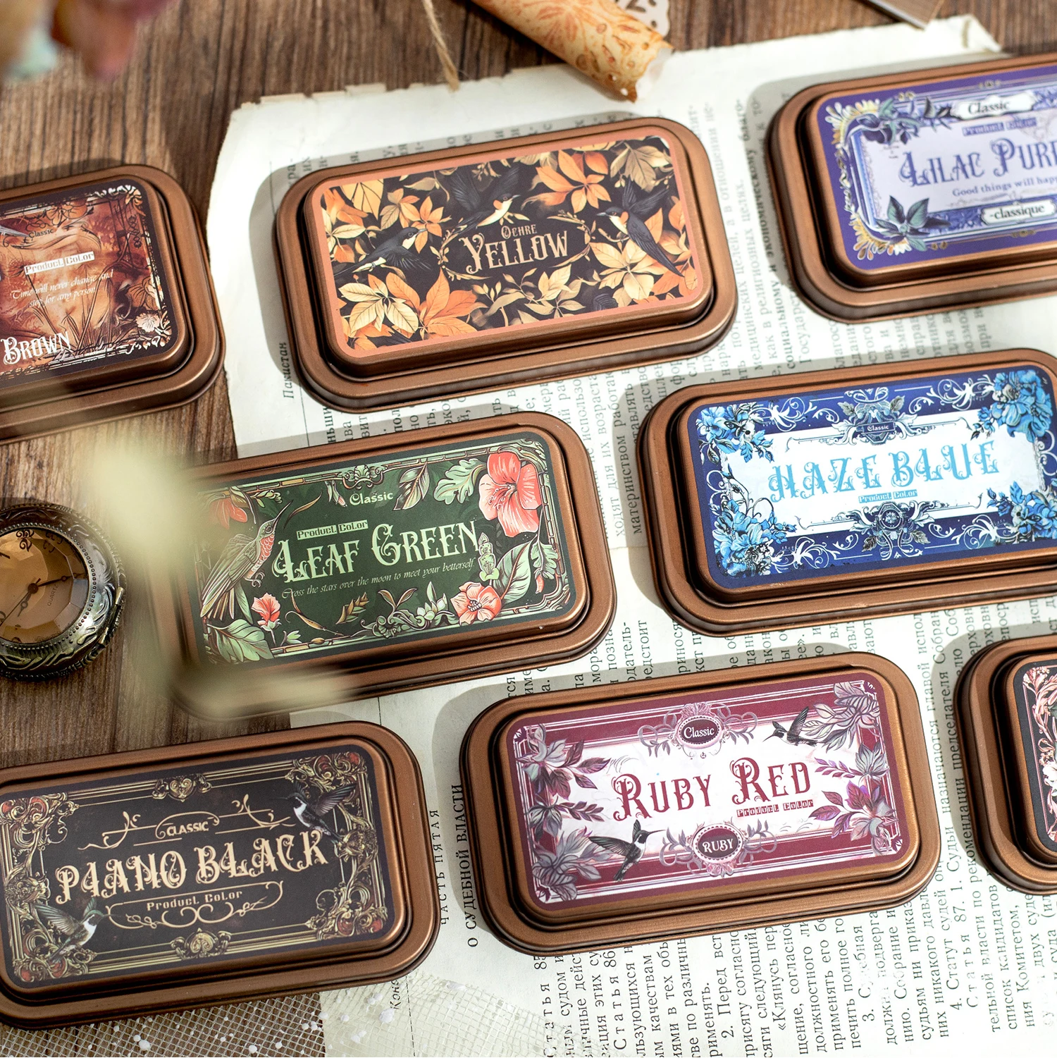 Retro Gothic ink for DIY Crafts Scrapbooking Ink Pads Rubber Wooden Stamps Paper Inkpads Paper Decor Stationery School Supplies thumbnail 2