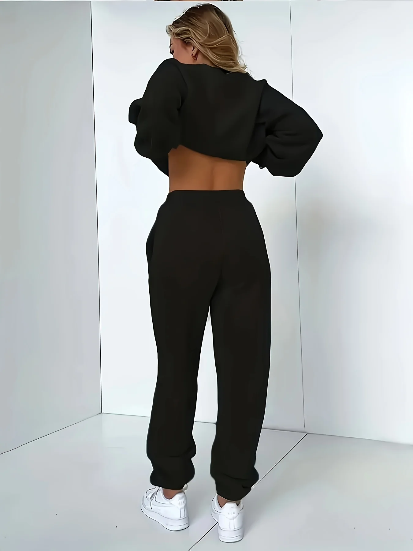 Autumn Winter Women's Sweater Pants Set  Women Hoodie set Street Hip Hop Clothing Casual Female  Clothing Plush sweatshirt thumbnail 4