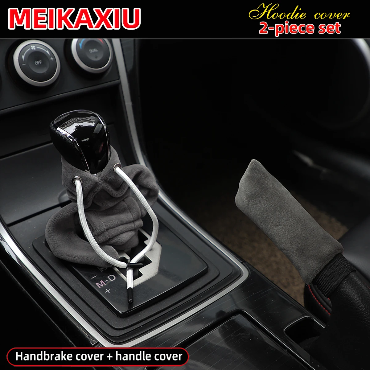 Plush hoodie set comfortable fashion cute car handbrake set file set sunglasses necklace Car interior supplies for women thumbnail 6