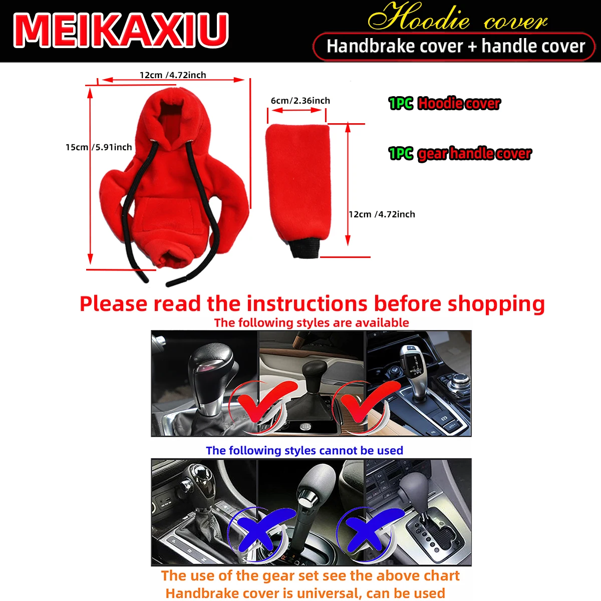 Plush hoodie set comfortable fashion cute car handbrake set file set sunglasses necklace Car interior supplies for women thumbnail 2