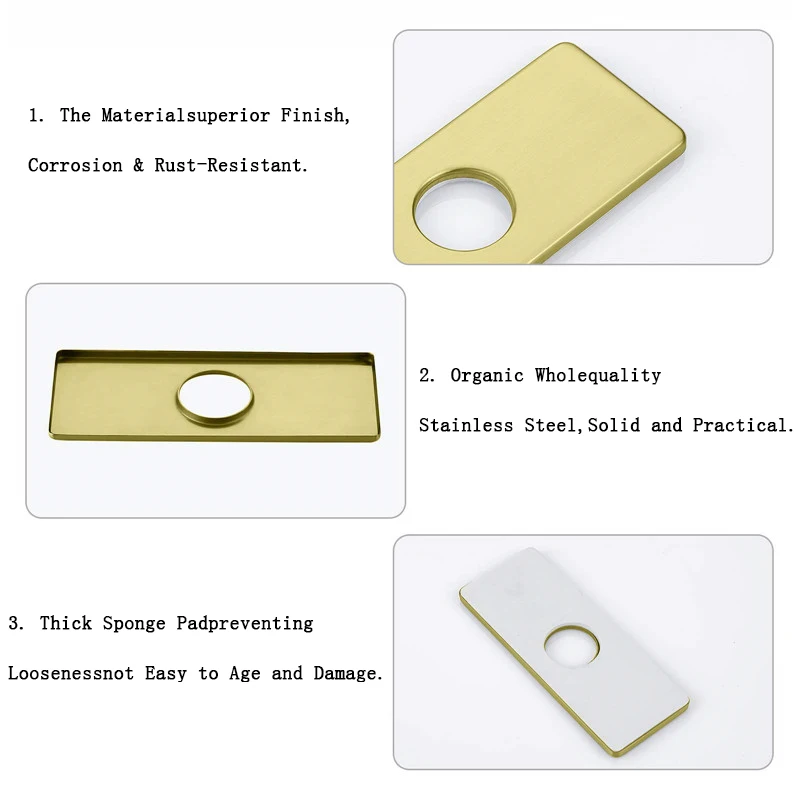 1PC Faucet Plate Hole Tap Cover Deck Plate Stainless Steel Bathroom Kitchen Sink For Most Single Hole Faucet thumbnail 2