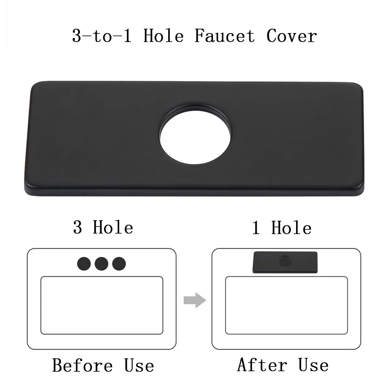 1PC Faucet Plate Hole Tap Cover Deck Plate Stainless Steel Bathroom Kitchen Sink For Most Single Hole Faucet thumbnail 6