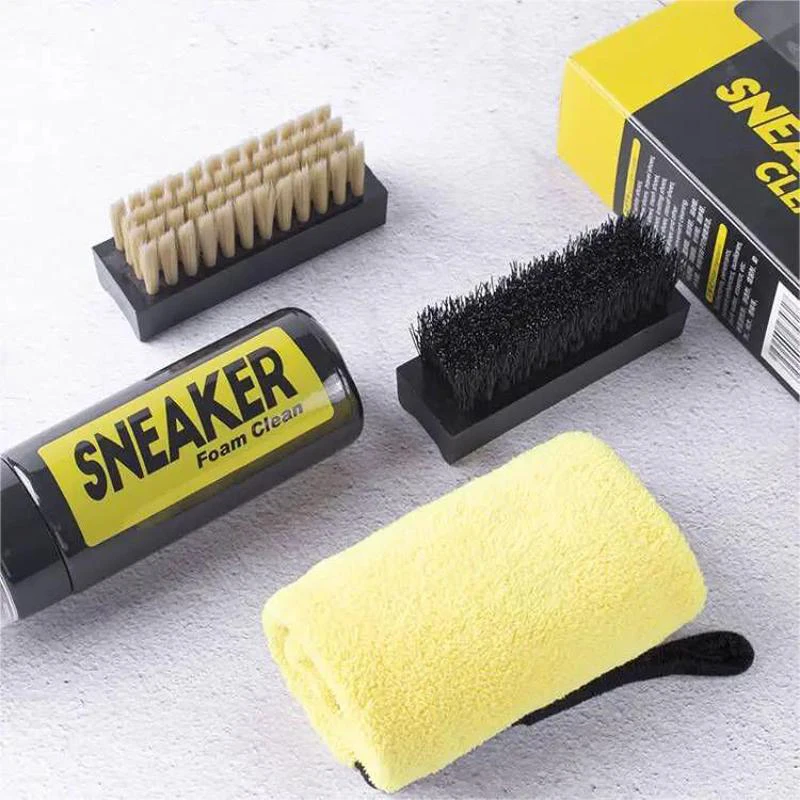 1 set Shoes Cleaner foam dry cleaning suit 150ML Water-Free Foam Sneakers Cleaner Shoe Brush Shoe Cloth Work on White Shoe,Boot thumbnail 4