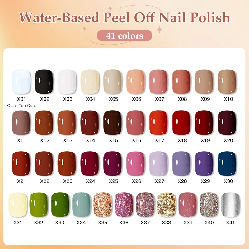 10ml Peel Off Water-Based Starry Nail Polish Fast Drying Long-Lasting Healthy And Brightening Effect No Need Lamp Cure thumbnail 4