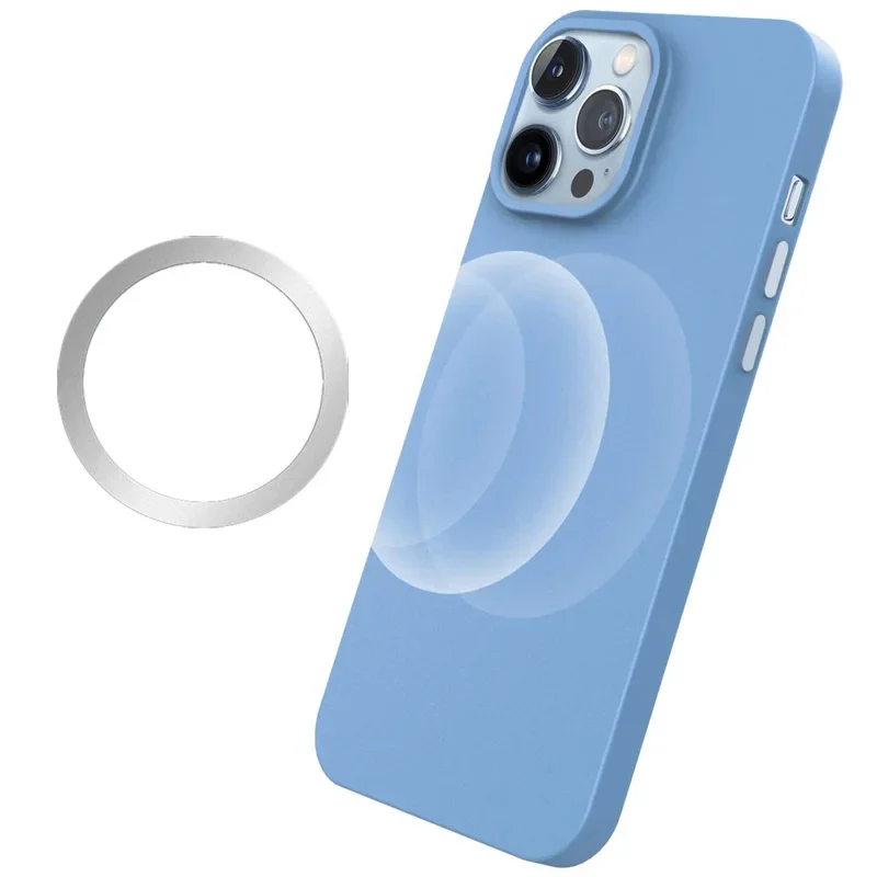 Universal Magnetic Metal Plate Ring For Samsung iPhone Magsafe Wireless Charger Car Phone Holder Sticker Round Magnet Patch thumbnail 2