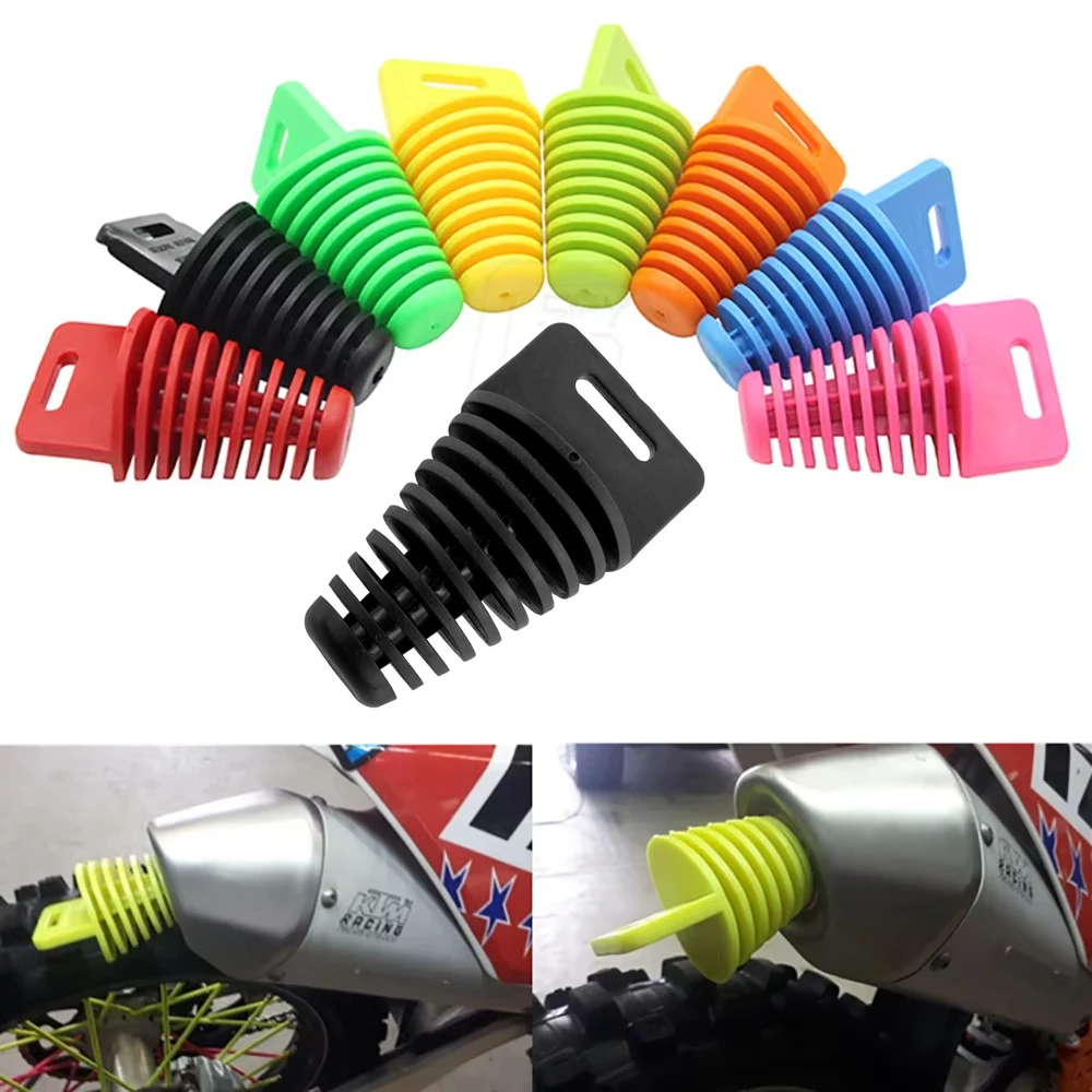1PCS Universal Exhaust Pipe Plug Motorcycle Accessories Motocross Tailpipe Rubber Air Bleeder Wash Protector Cover