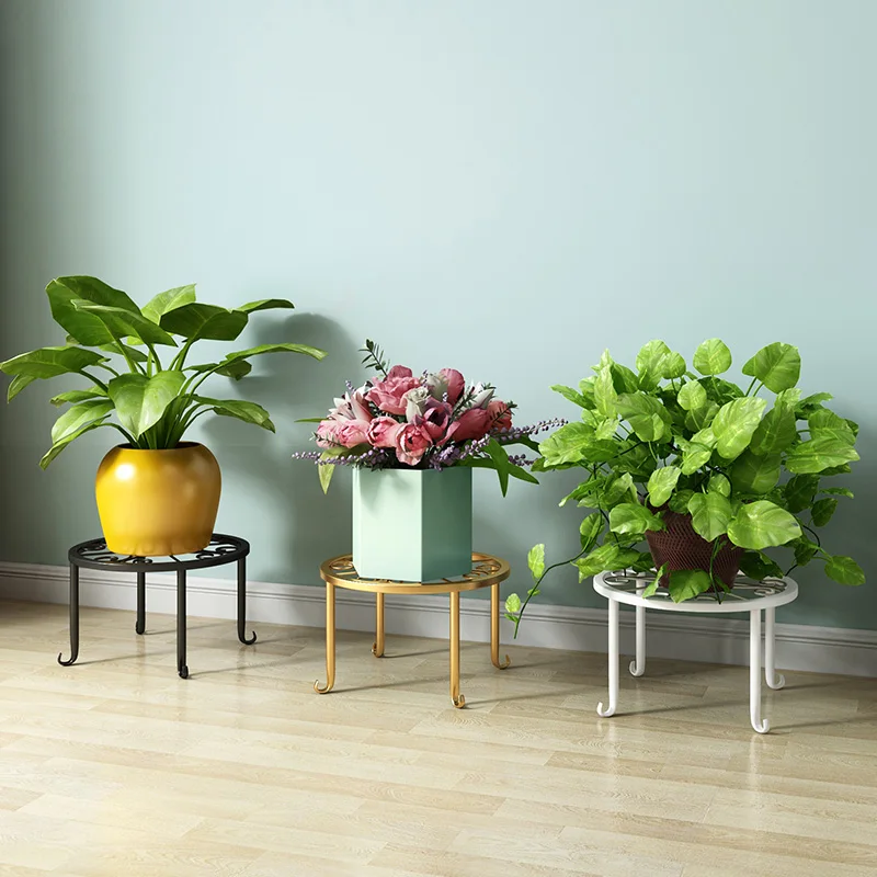Metal Plant Stands For Flower Pot, Heavy Duty Black Iron Potted Stand Holder, Indoor Outdoor Rustproof Metal Planter Container R thumbnail 6