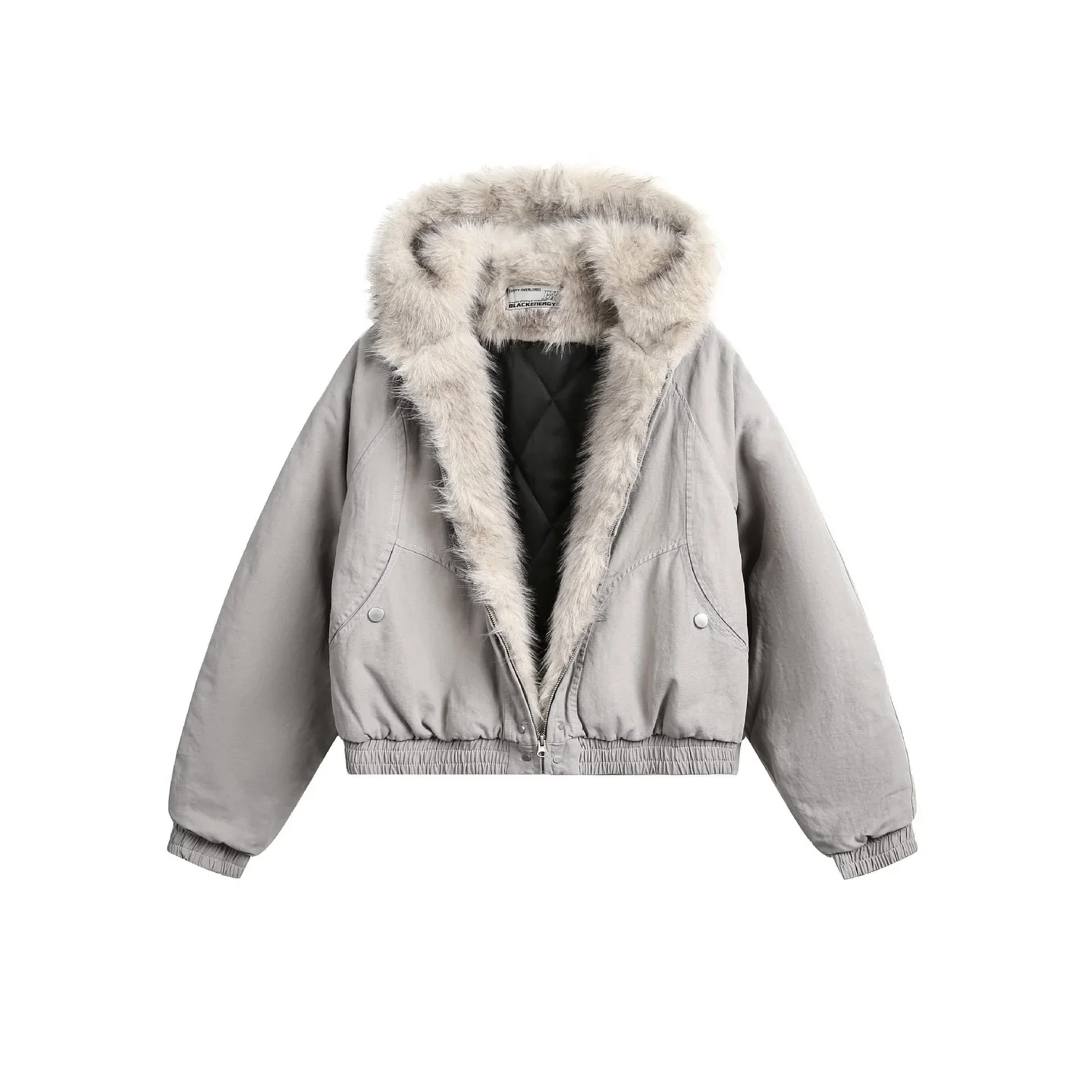Retro Y2K Winter Warm Clothing Men Women Simple Plush Coat Sportswear New Loose Leather Motorcycle Punk Fur Collar Jacket Couple thumbnail 4