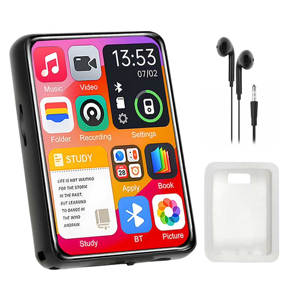 MP3 Music Player with Bluetooth 5.4 Walkman Touch Screen Buttons Built-in HD Speaker FM Radio Recorder E-book thumbnail 2