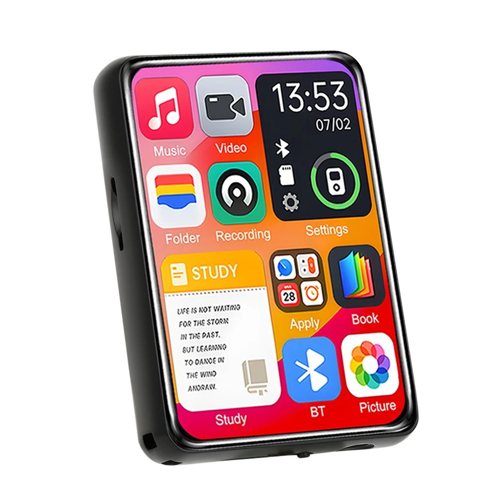 MP3 Music Player with Bluetooth 5.4 Walkman Touch Screen Buttons Built-in HD Speaker FM Radio Recorder E-book thumbnail 5